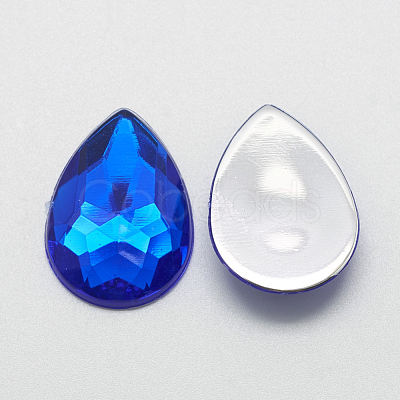 Acrylic Rhinestone Flat Back Cabochons GACR-Q010-10x14-03-1