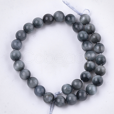 Natural Hawk's Eye Beads Strands X-G-S333-6mm-027-1