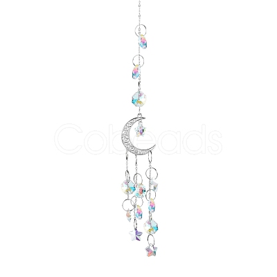 Glass Pendant Decorations DJEW-PW0012-003B-1