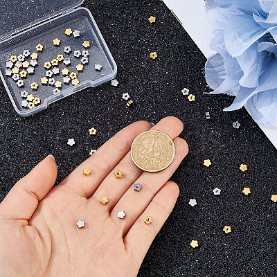 72Pcs 2 Colors Stainless Steel Ear Nuts STAS-HS0001-66-1