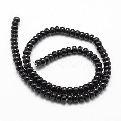 Natural Black Onyx Beads Strands G-P161-19-6x3mm-1