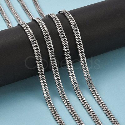 Tarnish Resistant Men's Jewelry Making 304 Stainless Steel Double Link Curb Chains CHS-A003C-1.2mm-1
