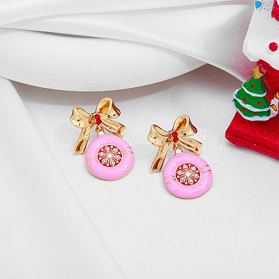 Alloy Enamel Dangle Stud Earrings FS-WG5C05A-01-1