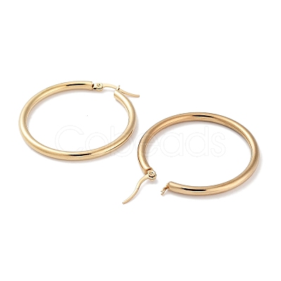 Ring 304 Stainless Steel Hoop Earrings for Women Men EJEW-B049-01E-G-1