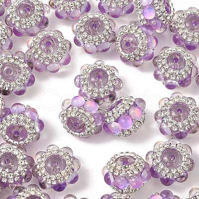 Sparkling Acrylic Rhinestone Round Beads OACR-NH0002-01B-07-1