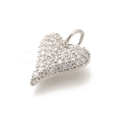 Brass Micro Pave Clear Cubic Zirconia Pendants KK-L225-035P-1