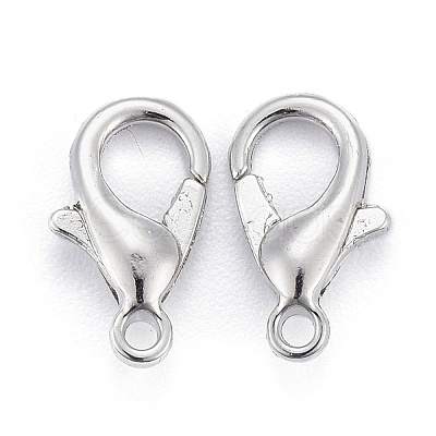 Platinum Plated Zinc Alloy Lobster Claw Clasps X-E103-P-NF-1