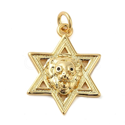 Rack Plating Brass Micro Pave Cubic Zirconia Pendants KK-P241-16G-1