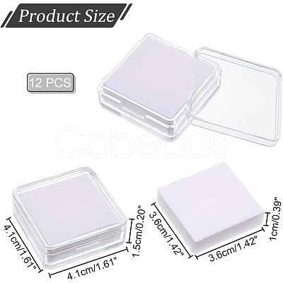 Transparent Acrylic Loose Diamond Display Boxes CON-WH0087-54B-1