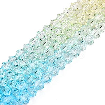 Gradient Color Baking Painted Glass Bead Strands DGLA-A039-T4mm-A012-1