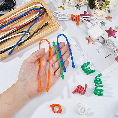 18Pcs 18 Styles Synthetic Rubber Cable Ties AJEW-FH0007-24-1
