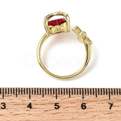 Glass Cuff Open Rings RJEW-P178-01E-G-1