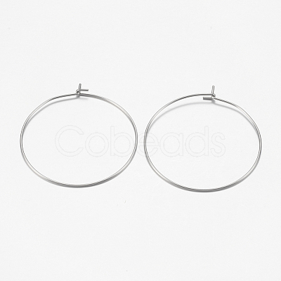 316 Surgical Stainless Steel Hoop Earrings Findings STAS-F149-32P-B-1