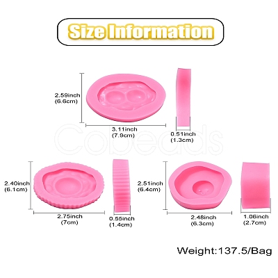3Pcs 3 Styles Poached Egg Silicone Molds DIY-CJ0002-30-1