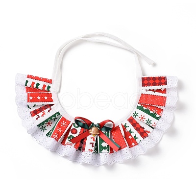 Cloth Pet's Christmas Lace Bandanas AJEW-D051-06A-1