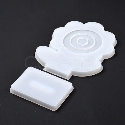 DIY Flower Shape Desk Mirror Frame Silicone Molds DIY-E043-01-1