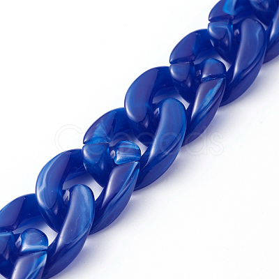 Handmade Acrylic Curb Chains AJEW-JB00679-06-1