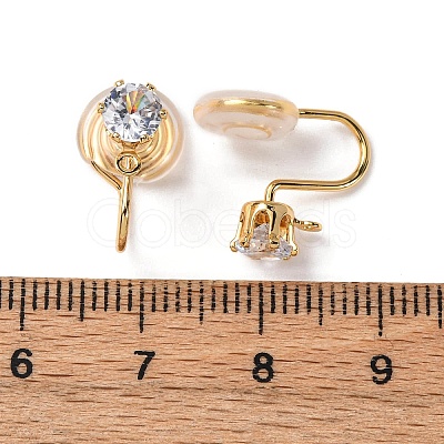 Brass Micro Pave Cubic Zirconia Ear Cuff Findings LS-KK-F898-15D-G-1