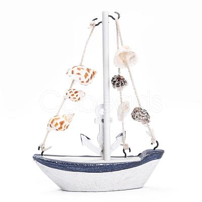 Mediterranean Style Natural Wood Home Display Decorations DJEW-WH0010-30-1