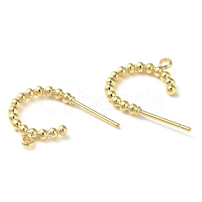 Brass Ring Stud Earring Findings X-KK-F862-01G-1
