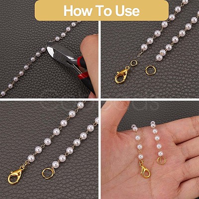 Plastic Imitation Pearl Beaded Chain JX303A-1
