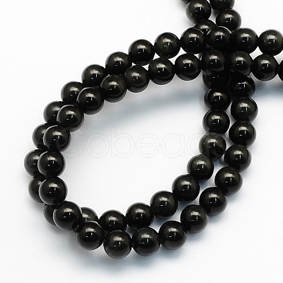 Natural Obsidian Round Beads Strands G-S156-12mm-1