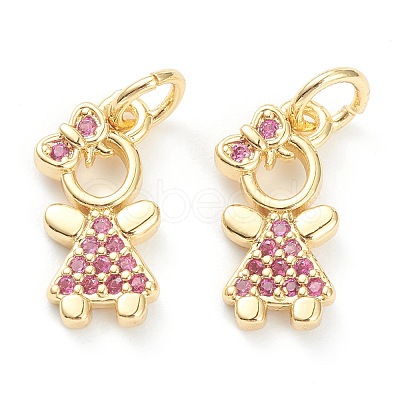 Brass Micro Pave Cubic Zirconia Pendants ZIRC-J041-16D-1