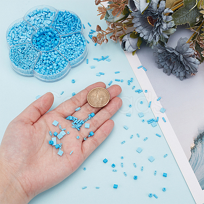 105G 7 Styles Frosted Opaque Glass Seed Beads Set SEED-GO0001-11C-1