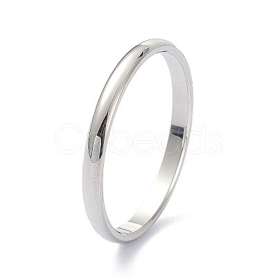 Non-Tarnish 2mm Polished Plain Dome Finger Ring for Girl Women RJEW-C012-05D-P-1