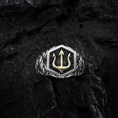 Trident Pattern Alloy Finger Rings for Men FS-WGDDE62-03-1