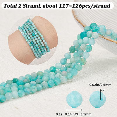 Beebeecraft 2Strands Natural Amazonite Beads Strands G-BBC0001-32-1