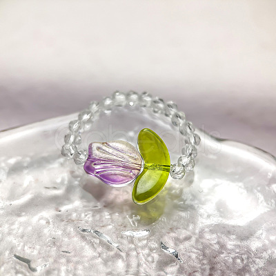 Handmade Lampwork Beaded Finger Rings WG8AEDA-03-1