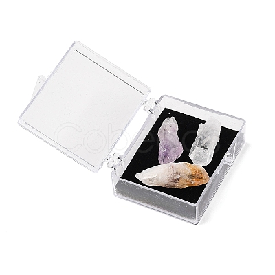 Nuggets Raw Natural Quartz Crystal & Amethyst & Yellow Quartz Collections AJEW-Q152-05-1