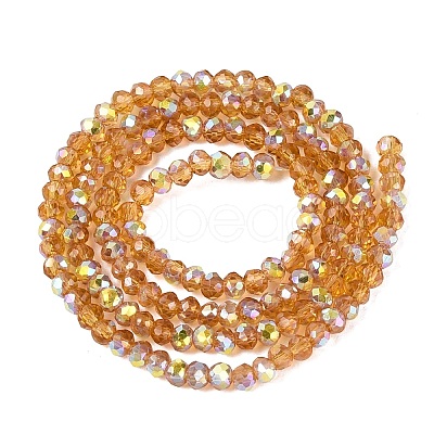 AB Color Plated Transparent Glass Rondelle Beads Strands EGLA-T029-2mm-10L-1
