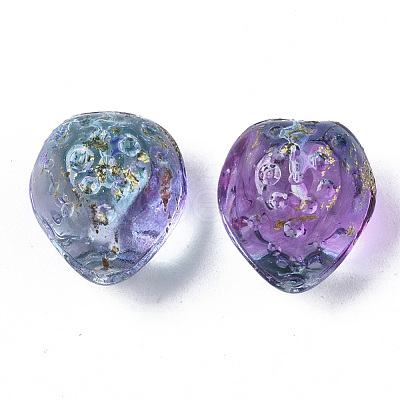 Transparent Spray Painted Glass Beads GLAA-R215-01-B01-1