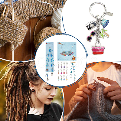 Knitting Row Counter Chains & Locking Stitch Markers Kits HJEW-AB00487-1