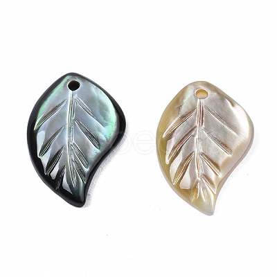 Natural Black Lip Shell Pendants SSHEL-S258-100A-1