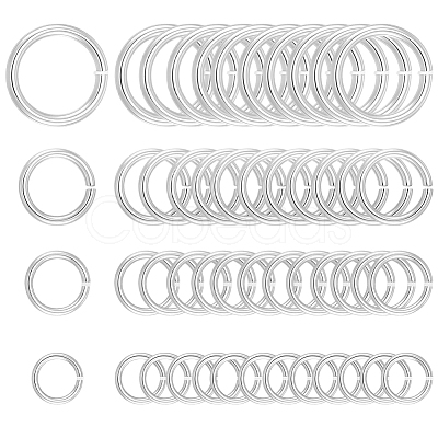 600Pcs 4 Styles 304 Stainless Steel Open Jump Rings STAS-BBC0010-03-1