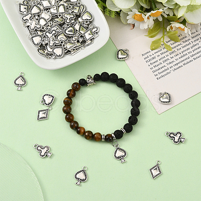72Pcs 4 Styles Tibetan Style Alloy Pendants FIND-SC0019-40AS-1