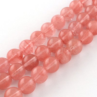 Cherry Quartz Glass Beads Strands G-R342-10mm-16-1