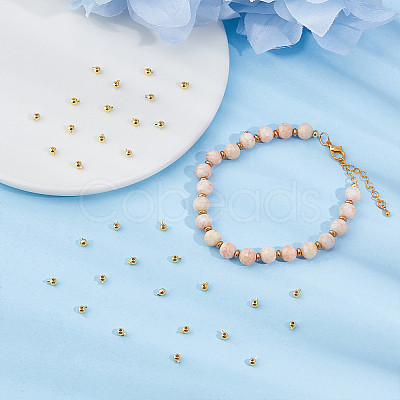 50Pcs Brass Crimp Beads KK-DC0004-57G-1