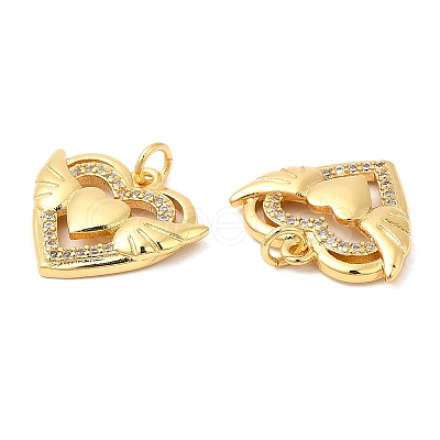 Brass Micro Pave Cubic Zirconia Pendants KK-P236-20G-1