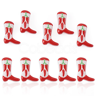 5Pcs Boot Baking Paint Glass Enamel Beads LAMP-TADJ0001-08E-1