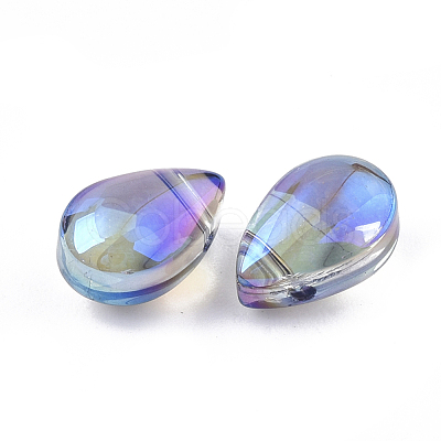 Electroplate Glass Charms X-EGLA-T014-04B-1