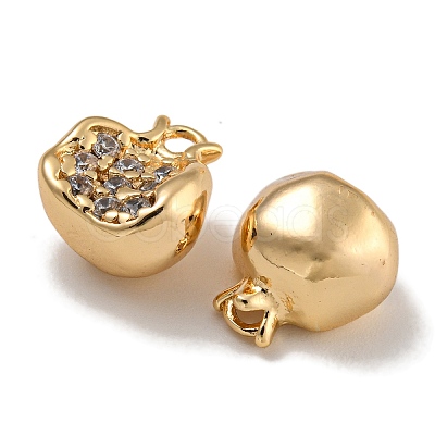 Brass Micro Pave Clear Cubic Zirconia Charms KK-U037-12G-03-1