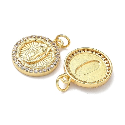 Brass Micro Pave Cubic Zirconia Pendants KK-L243-30G-1