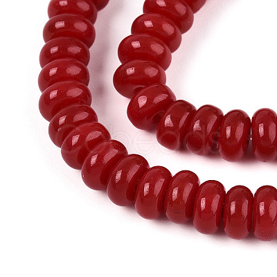 Opaque Solid Color Glass Beads Strands GLAA-ZX008-6mm-18O-1