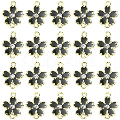 20Pcs Alloy Enamel 5-Petal Flower Connector Charms FIND-YW0009-33E-1