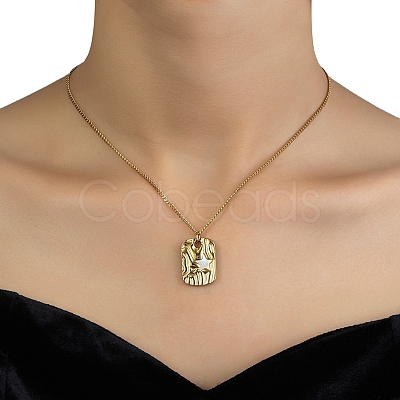 201 Stainless Steel Pendant Necklaces NJEW-D055-03G-1