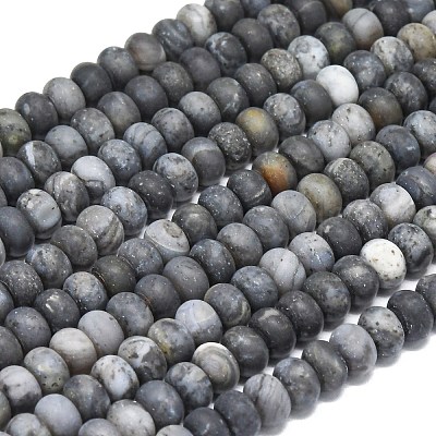 Natural African Black Opal Beads Strands G-P575-A31-6x4mm-1